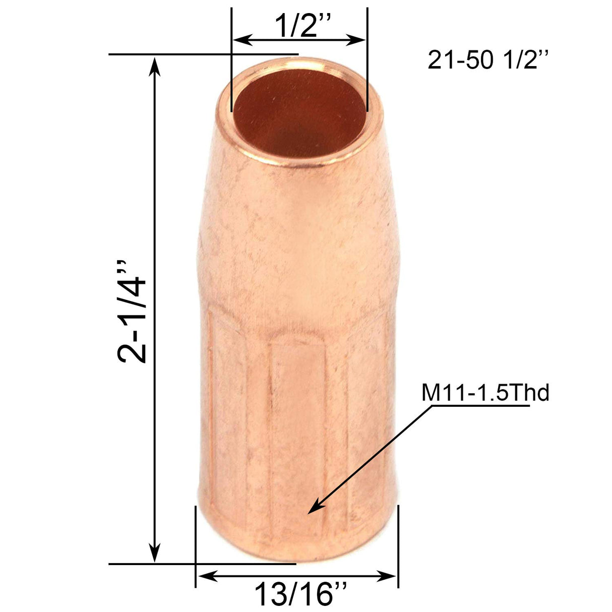 Mig Welding gun accessory 0.035" kit for Lincoln Magnum 100L or Tweco Mini/#1 Mig gun: 20pcs Contact Tips 11-35 0.035" + 2pcs gas nozzles 21-50 1/2" + 2pcs gas diffusers 35-50 Zinger