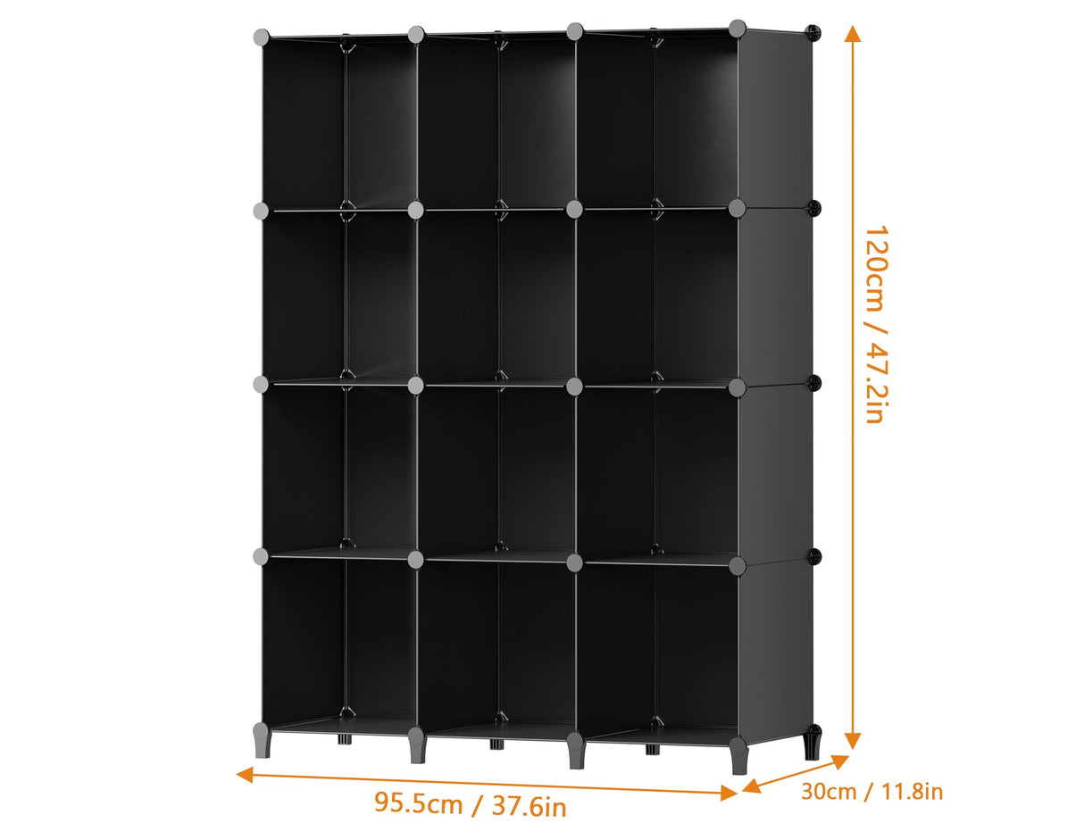 HOMIDEC Closet Organizers and Storage, 12 Cube Storage Organizer, Portable Closet Organization Clothes Shelves for Kids, Closet, Bedroom, Bathroom, Office, Black HOMIDEC