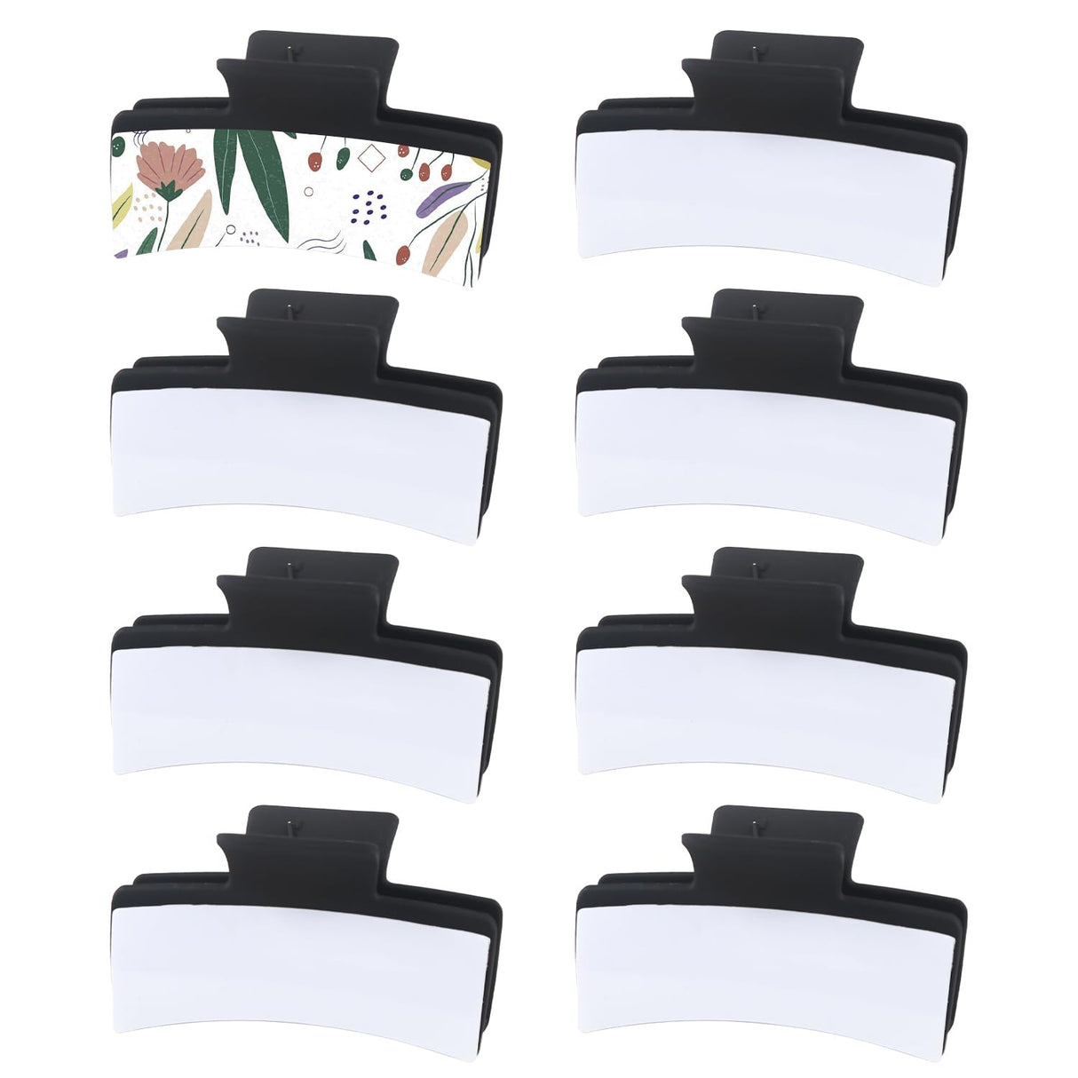ASUNFO 8 Pcs Sublimation Hair Clips Blanks Heat Transfer Hair Claw Clips DIY Hair Accessories for Women ASUNFO