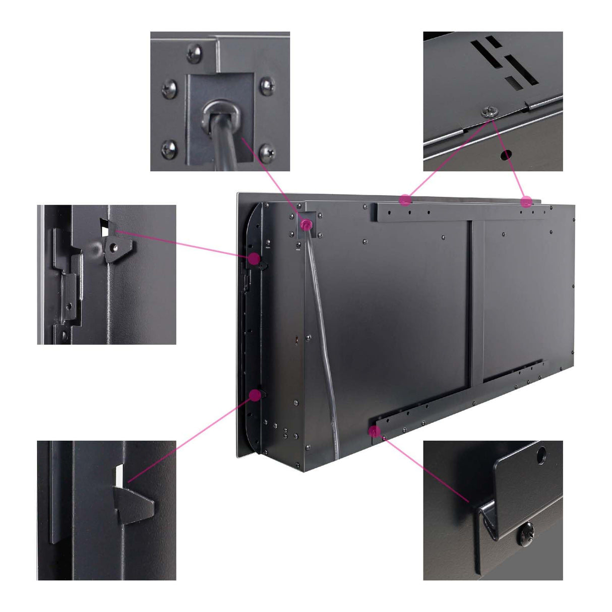 36 Inch Ultra-Thin Electric Fireplace, Recessed and Wall Mounted Fireplace, LED Light Heater with Remote Control, Tempered Glass Front Electric Fireplace with Multi Color Flame & Emberbed (36 inch) FTOPBTB