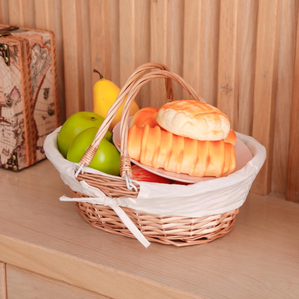 Vintiquewise(TM) QI003055.WF Oval Willow Basket with Double Drop Down Handles Vintiquewise
