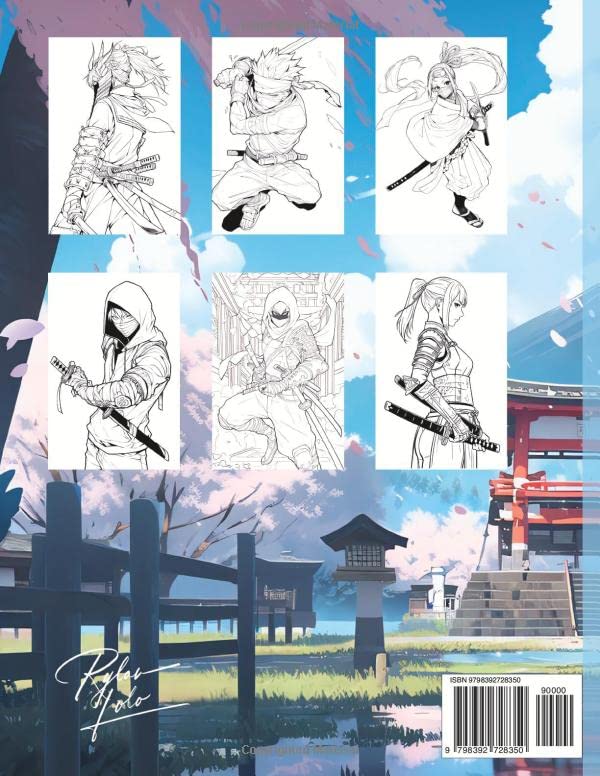 Anime Coloring Book: Ninja and Samurai Edition (Anime Coloring Books) WoodArtSupply
