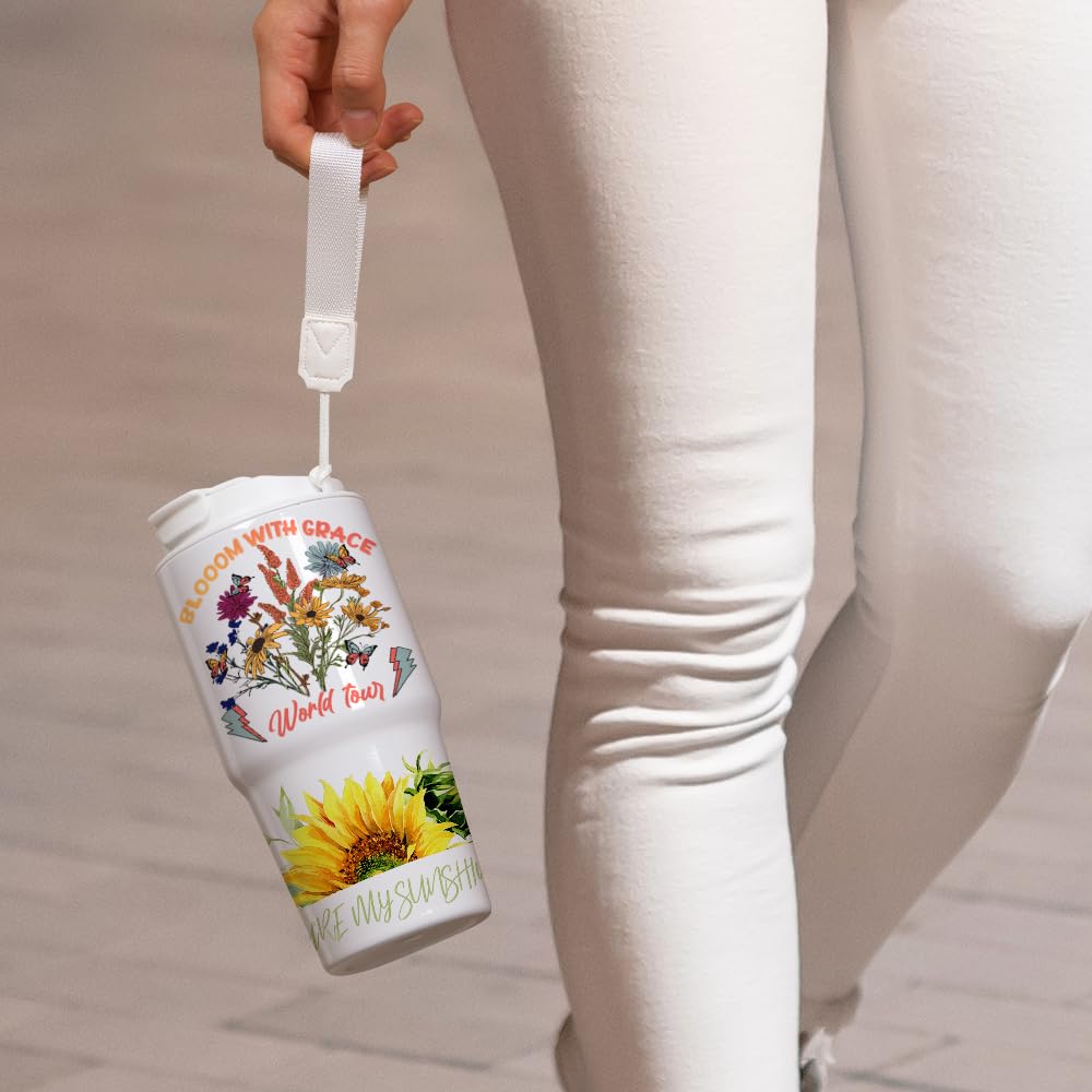 PYD Life 6 Pack Sublimation Tumblers 20 OZ White Blanks with Lid and Plastic Straw Portable String,Stainless Steel Coffee Cups for Tumbler Heat Press Sublimation Oven Printing PYD Life