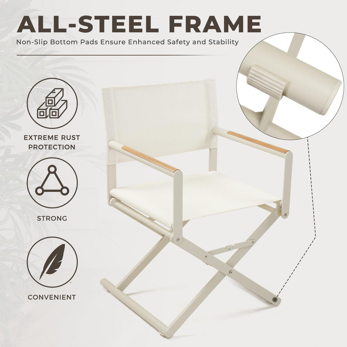 Grand patio 11-Piece Outdoor Dining Set, 10 Extra-Wide Folding Chairs & 1 Rectangle Expandable Table for 6-8 Person, Sling Mesh Patio Chairs with Wood Grain Table for Yard, Poolside, Deck, Apricot Grand patio