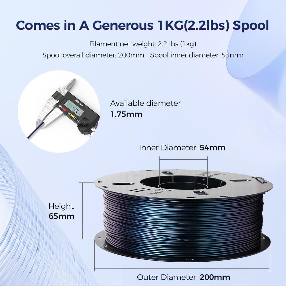 VOXELAB 3D Printer Filament, 1.75mm PETG Burnt Titanium Filament, Dimensional Accuracy +/- 0.02 mm, 3D Printing Material 1kg/ Spool, Fit Most FDM 3D Printers, Burnt Titanium Voxelab