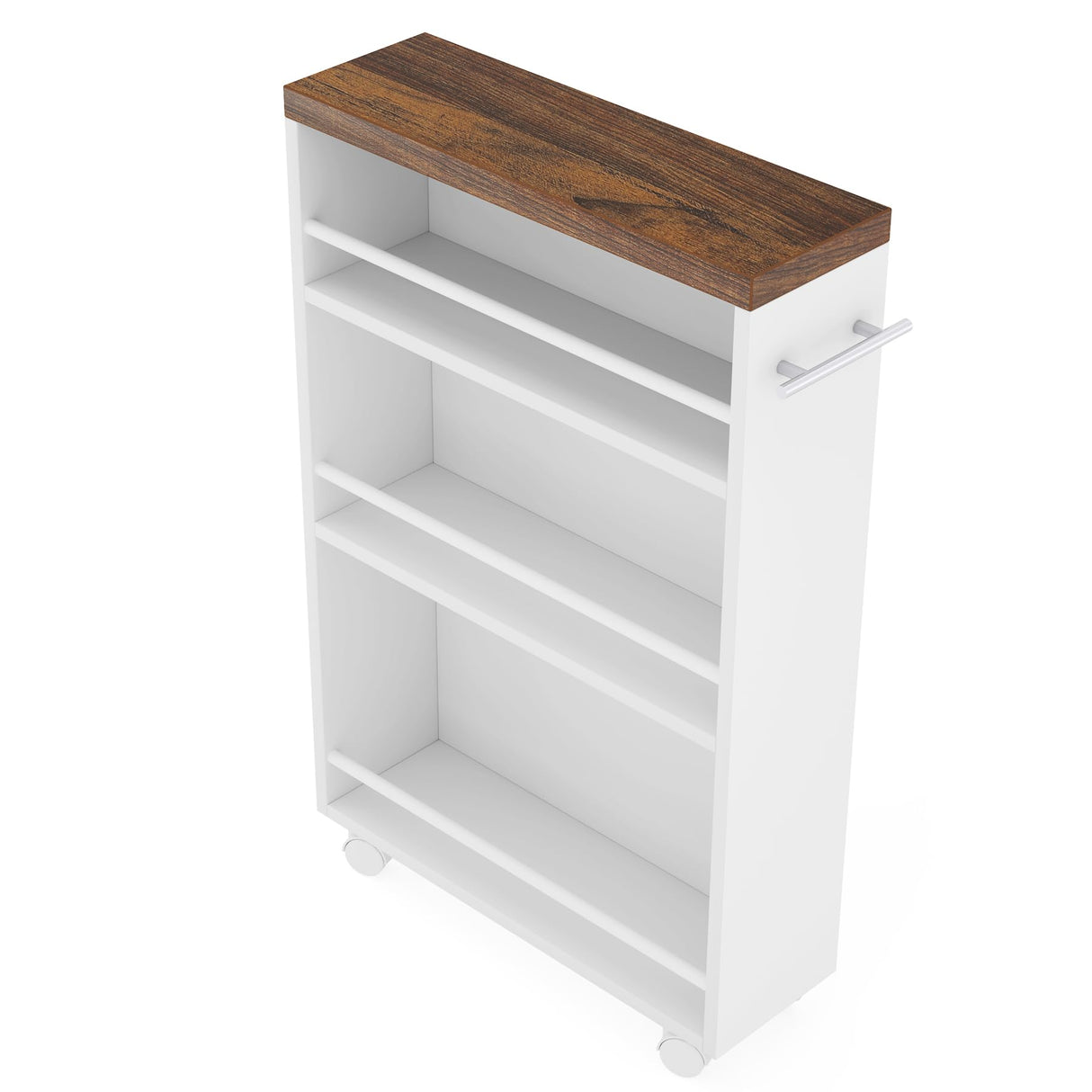 Tribesigns Slim Storage Cart, Rolling Narrow Kitchen Cart on Wheels for Small Place, 4-Tier Slide Out Slim Utility Cart Skinny Laundry Cart with Handle for Kitchen, Bathroom, Laundry Tribesigns