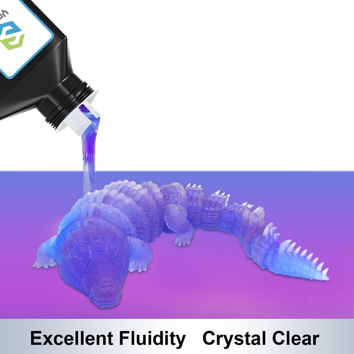 Yousu 3D Printer Resin UTH Nebula, Water Washable Resin Dual Color 3D Printer UV-Resin Rapid LCD UV-Curing Resin 405nm Photopolymer Resin for LCD 3D Printer 1000g, Purple Blue Color. Yousu