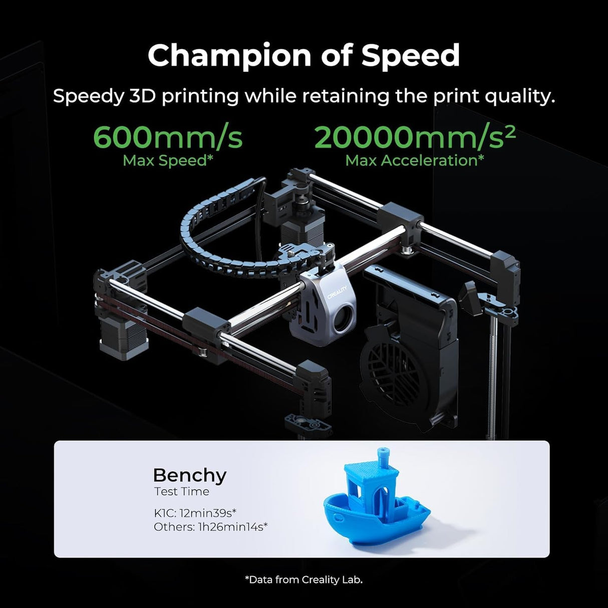 Creality K1C 3D Printer, 600mm/s Fast Speed Auto Leveling 3D Printers with AI Camera for 300°C Printing, Switchable Silent Mode Reliable Carbon Fiber 3D Printing 220 * 220 * 250mm Creality