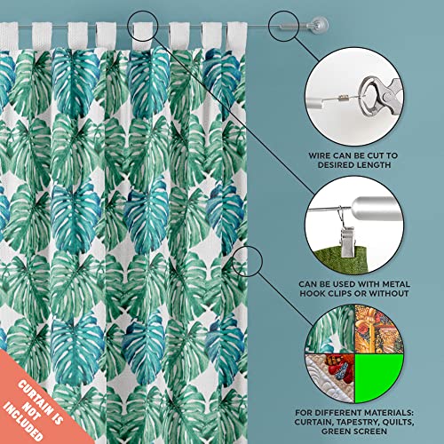 Wire Curtain Hanging System - 16ft Stainless Steel Room Divider Rod | Willow & Eva Willow And Eva