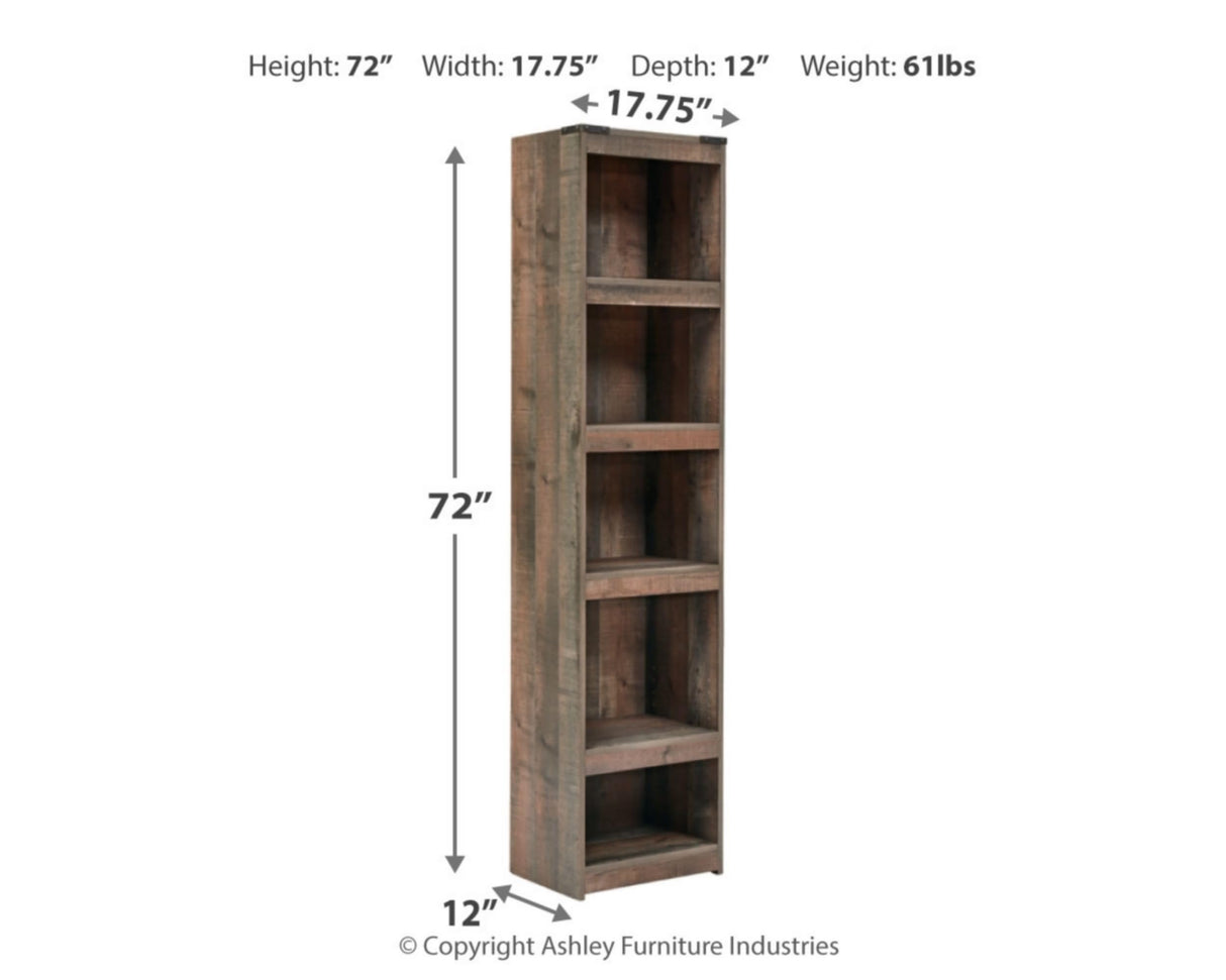 Signature Design by Ashley Trinell Rustic Entertainment Center Pier Bookcase with 3 Adjustable Shelves, Natural Brown Signature Design by Ashley