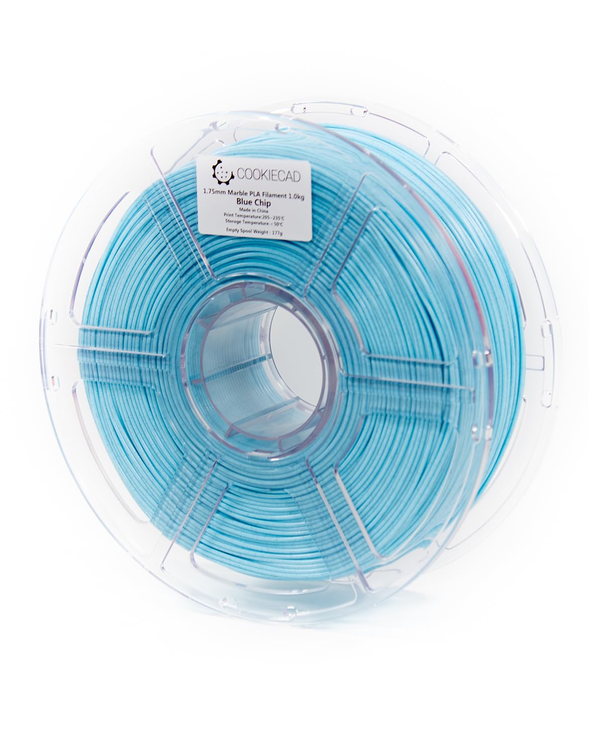 Cookiecad PLA Filament 1.75mm 1kg Marble Pastel 3D Printer Filament - Blue Chip PLA Cookiecad