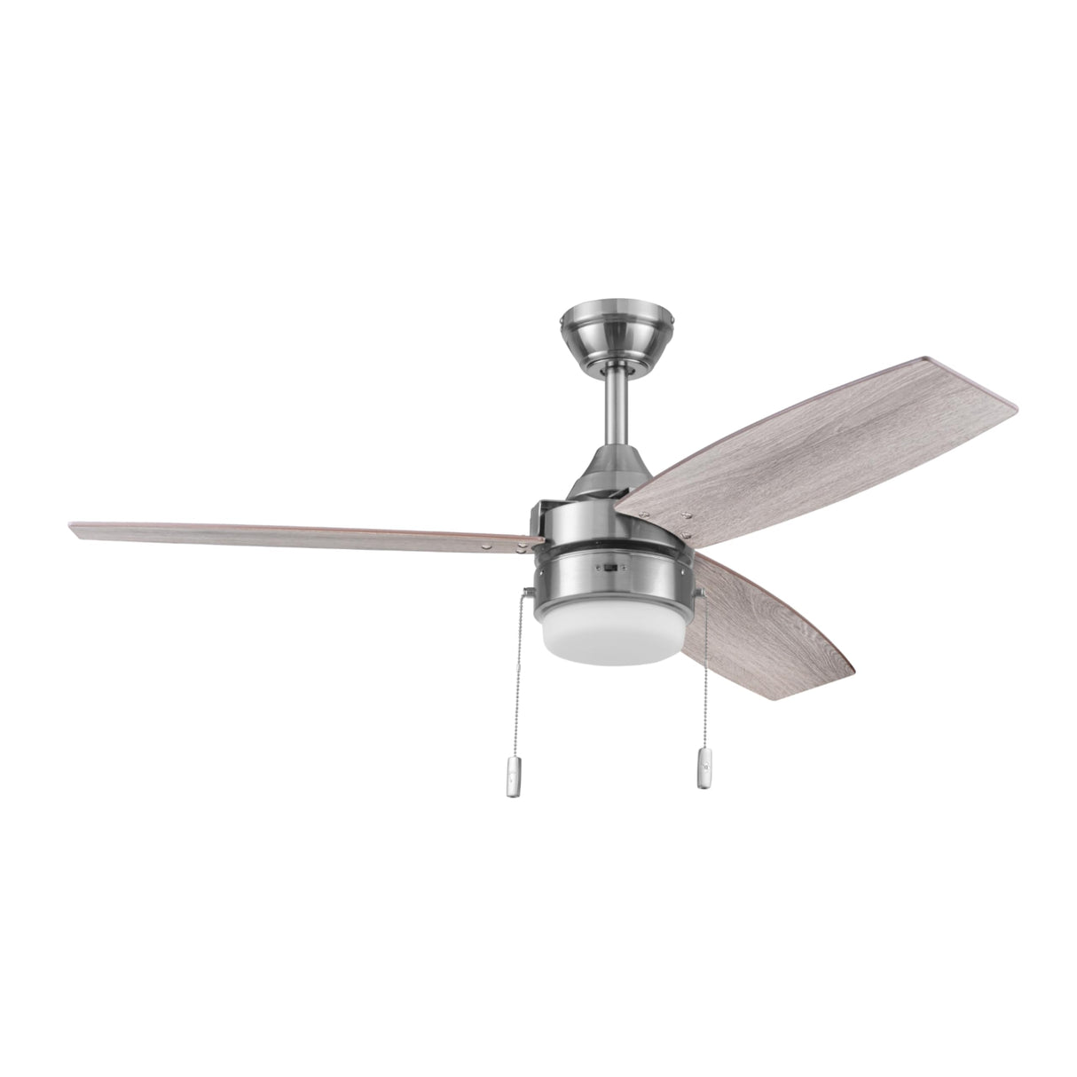 Honeywell Ceiling Fans Berryhill, 48 Inch Ceiling Fan with Color Changing LED Light, Pull Chain, Dual Mounting Options, 3 Dual Finish Blades, Reversible Airflow - 51857-01 (Brushed Nickel) Honeywell Ceiling Fans