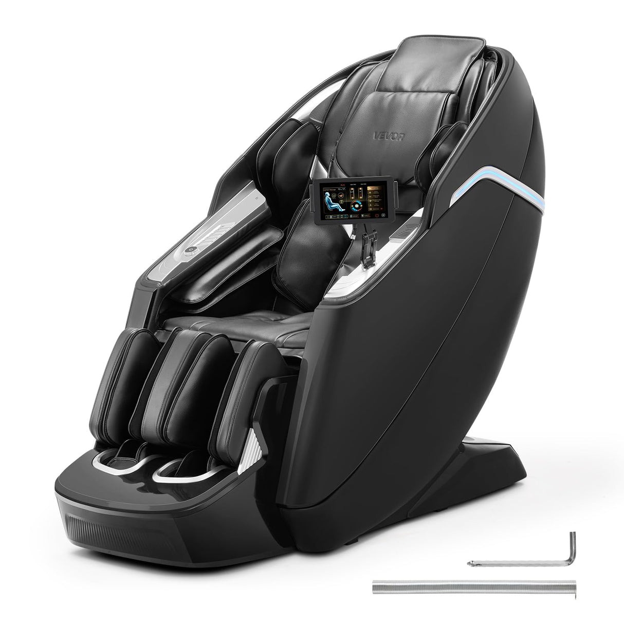 VEVOR 4D+3D Full Body Massage Chair - SL Track, AI Voice Control, Electric Extendable Footrest, Yoga Stretch, TFT Touchscreen, Home Relaxation VEVOR
