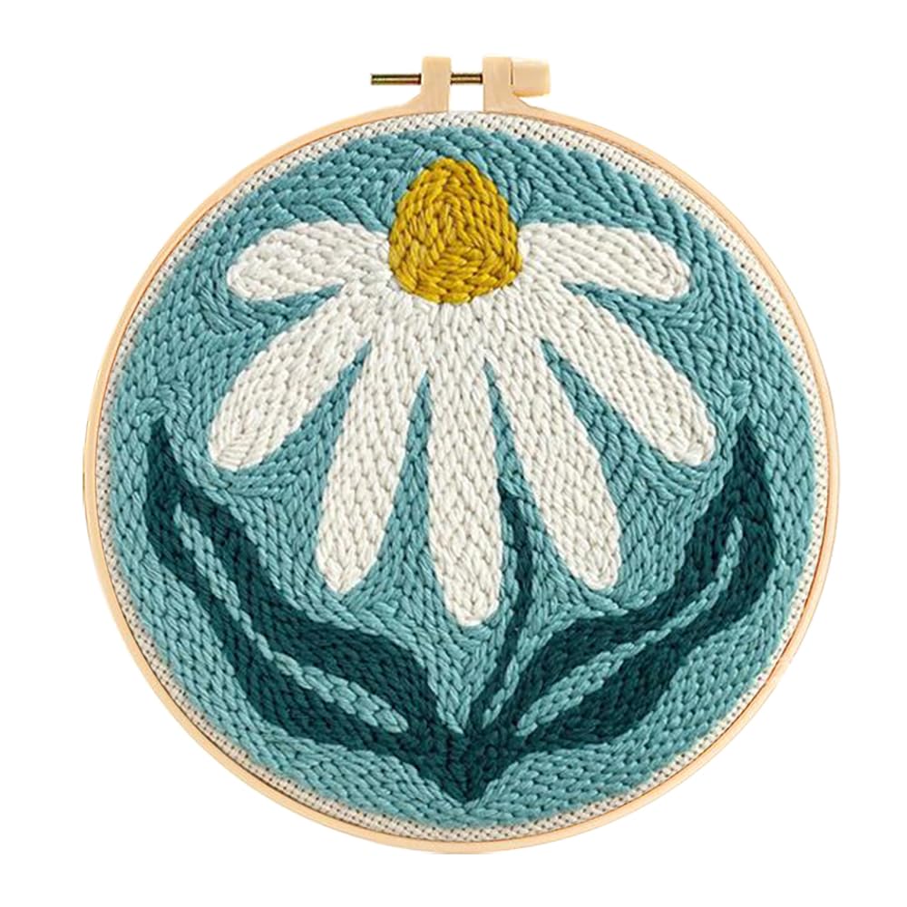 ZuoAnLF Punch Needle Kits for Adults Beginner, Punch Needle Tool with Punch Needle Fabric Hoops Yarns and Sewing Needles, Gifts & Home Wall Decor, 8inch ZuoAnLF