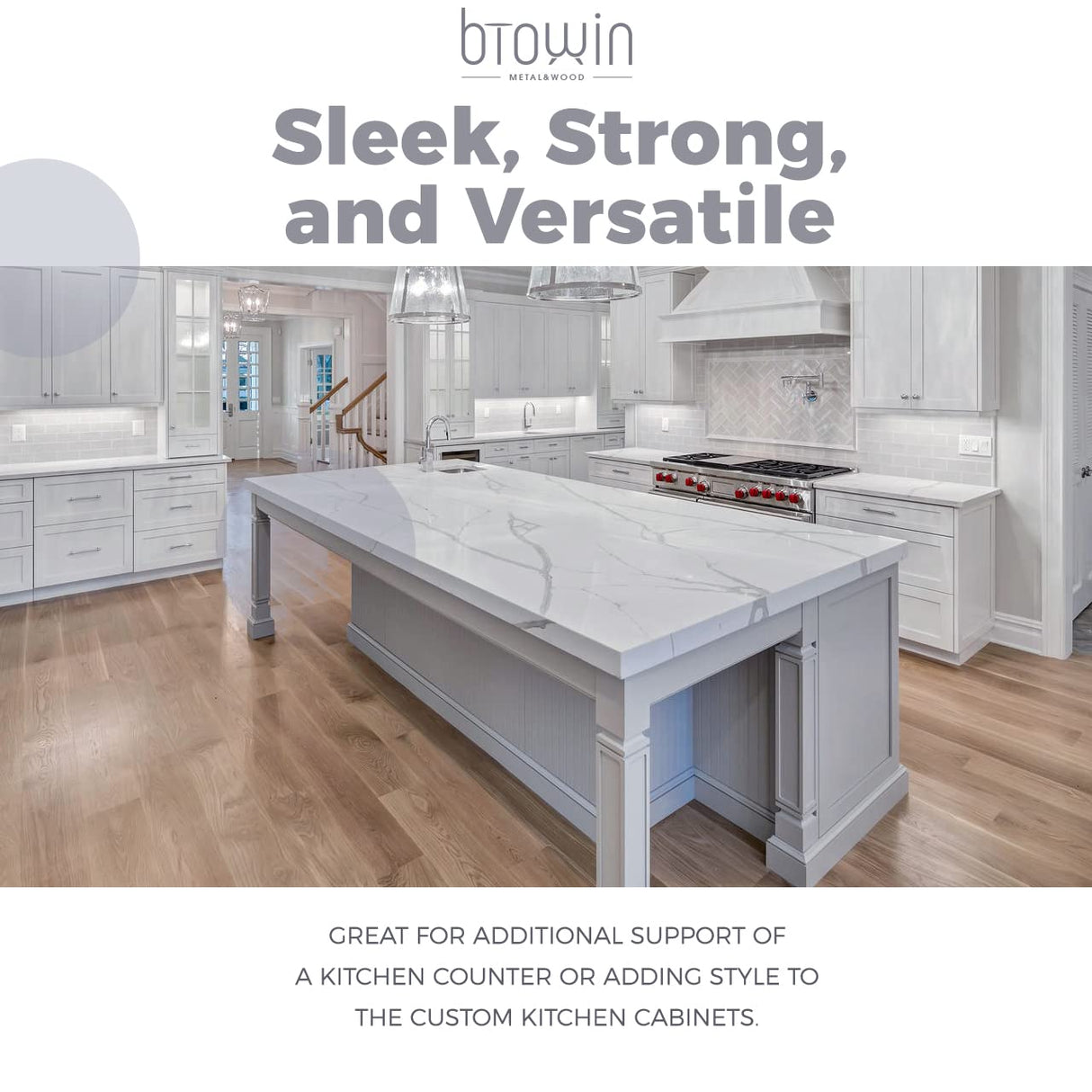 Btowin 35 1/2-inch H 5-inch W 5-inch D Cabinet Columns, 2Pcs Unfinished Square Rubberwood Replacement Island Legs for Large Dining Table & Kitchen Table Btowin