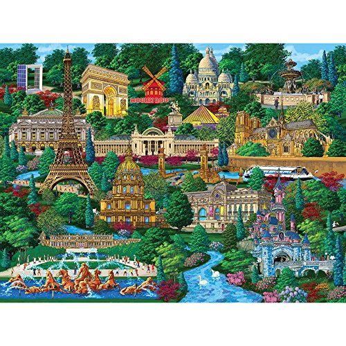Bits and Pieces 300 Piece Puzzles for Adults - Paris City View - 300 Large Pieces 18" x 24" Jigsaw Puzzles, Eiffel Tower, No 2 Pieces Alike Bits and Pieces