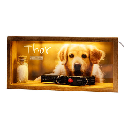 Jettiplex Dog Memorial Shadow Box - Pet Loss Gift with Paw Print Kit, Sympathy Keepsake for Rainbow Bridge, Display Case for Dog Urns(Special 10-inch)