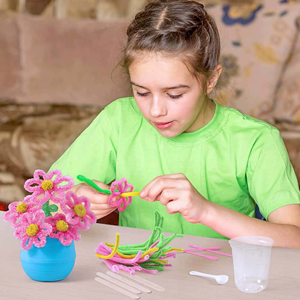 Crystal Flower Growing Kit - Crafts for Girls Ages 6-8 - Create Flowers Crystals Science Experiment Kit - STEM Educational Toys Gifts for 6+ Eggbox