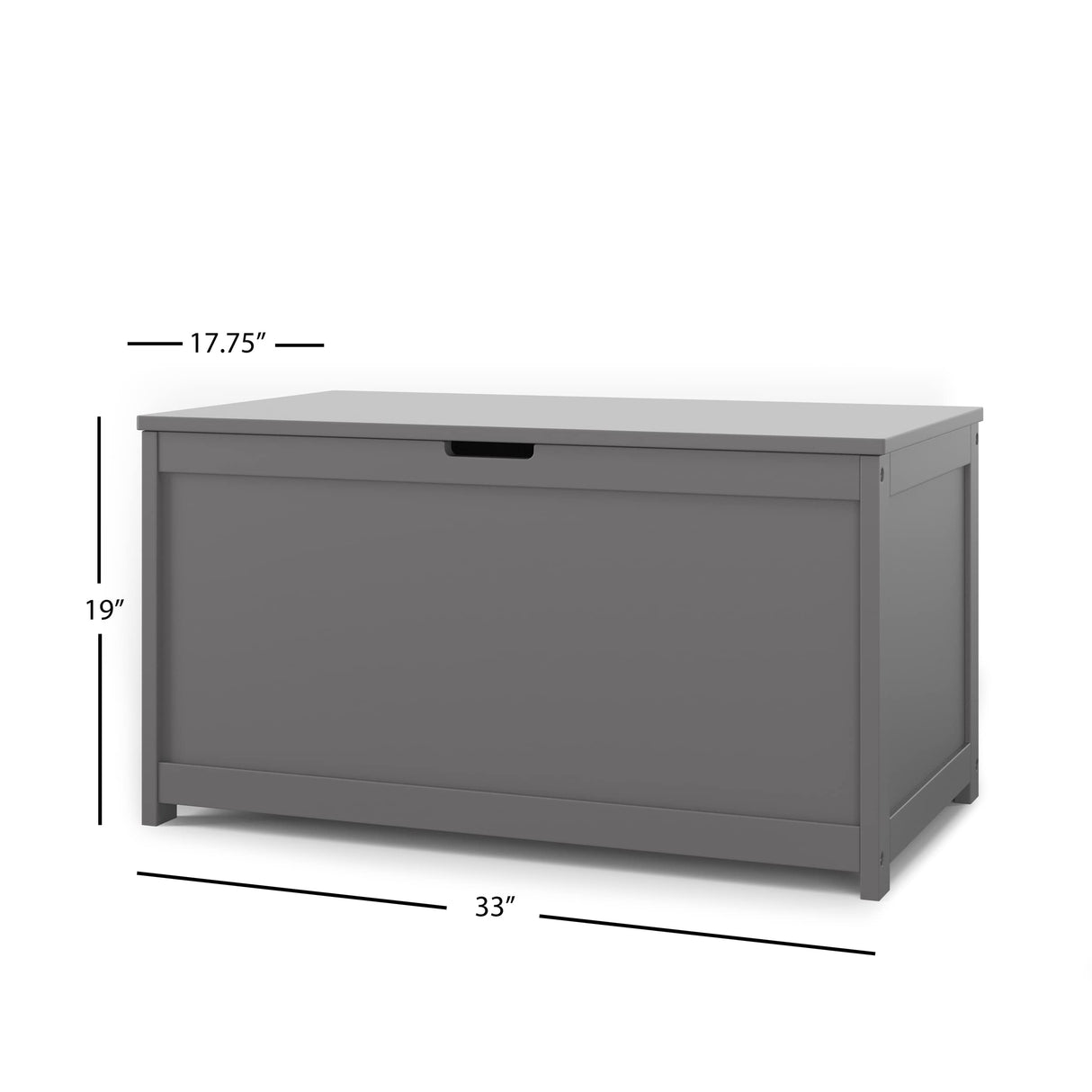 Child Craft Harmony 33” Wood Toy Box, Large Storage Chest, Plenty of Storage, 2 Safety Hinges, Standard Ventilation Hole on Back, 6 Cubic Feet of Storage (Cool Gray) Child Craft