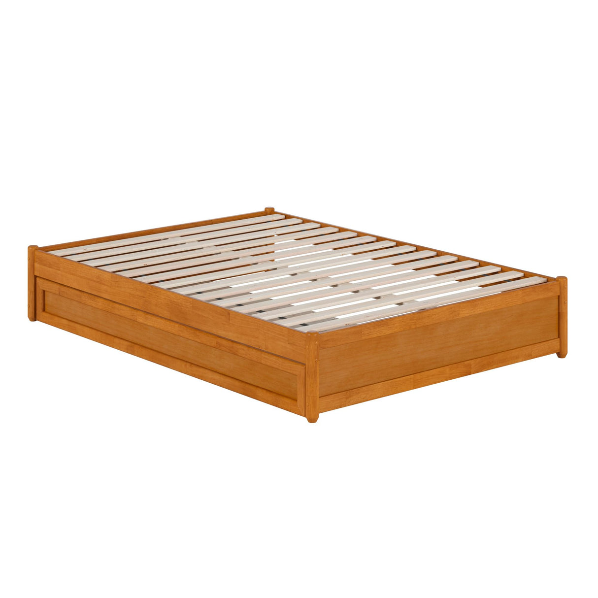 AFI, Barcelona Full Panel Platform Bed with Twin Trundle, Light Toffee AFI