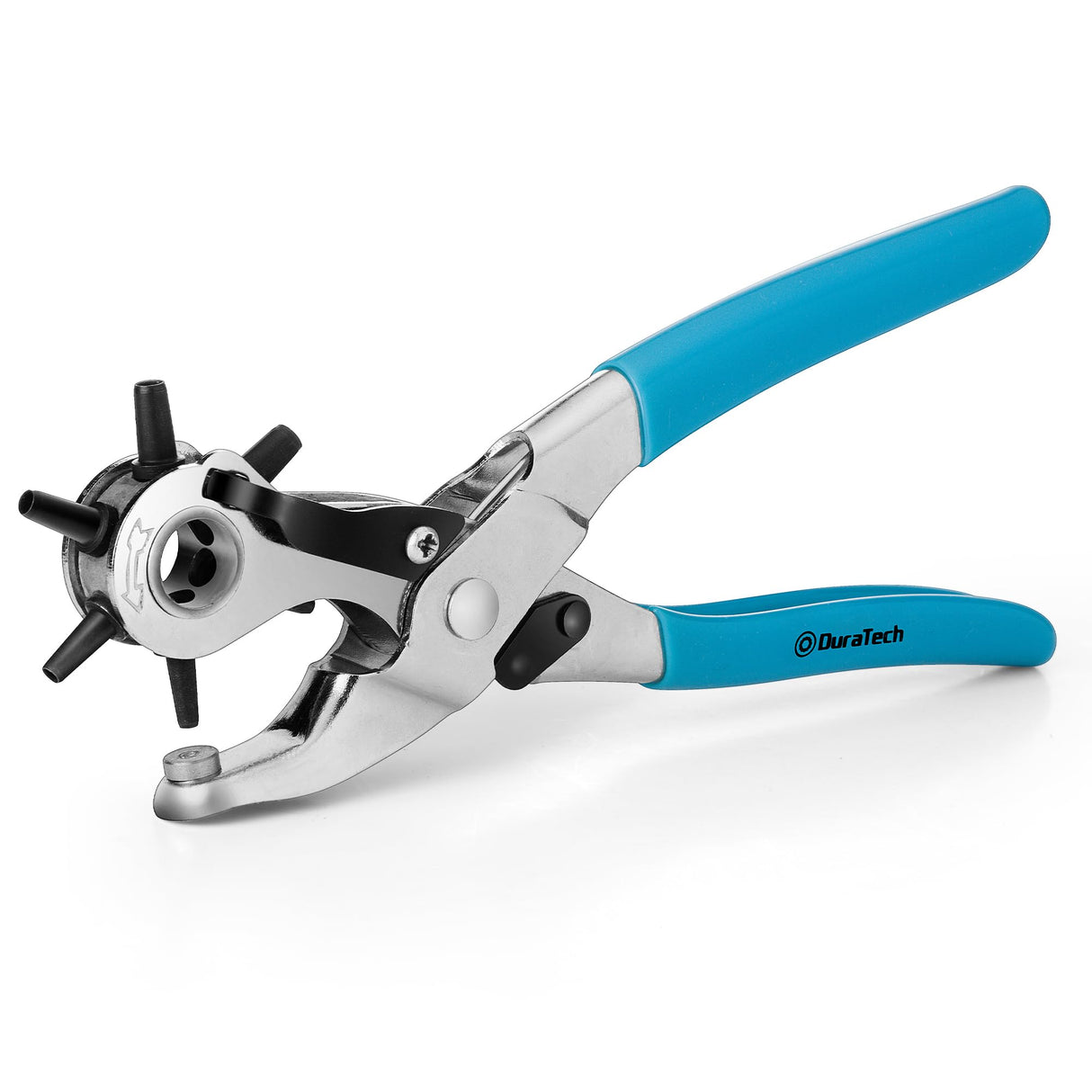 DURATECH Revolving Punch, Leather Hole Punch Tool, 8 Inch, 6 Multi-Hole Size Covers 2mm to 4.5mm, for Belts and Dog Collars, Ideal for DIY Projects DURATECH