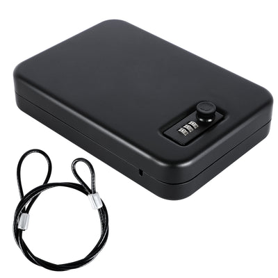 Dalmbox Gun Safe for Pistols X Large, 11 x 7 x 3 Inches, Handgun Lock Box with Combination Lock Portable Travel Pistol Safe for Car, Home, Travel