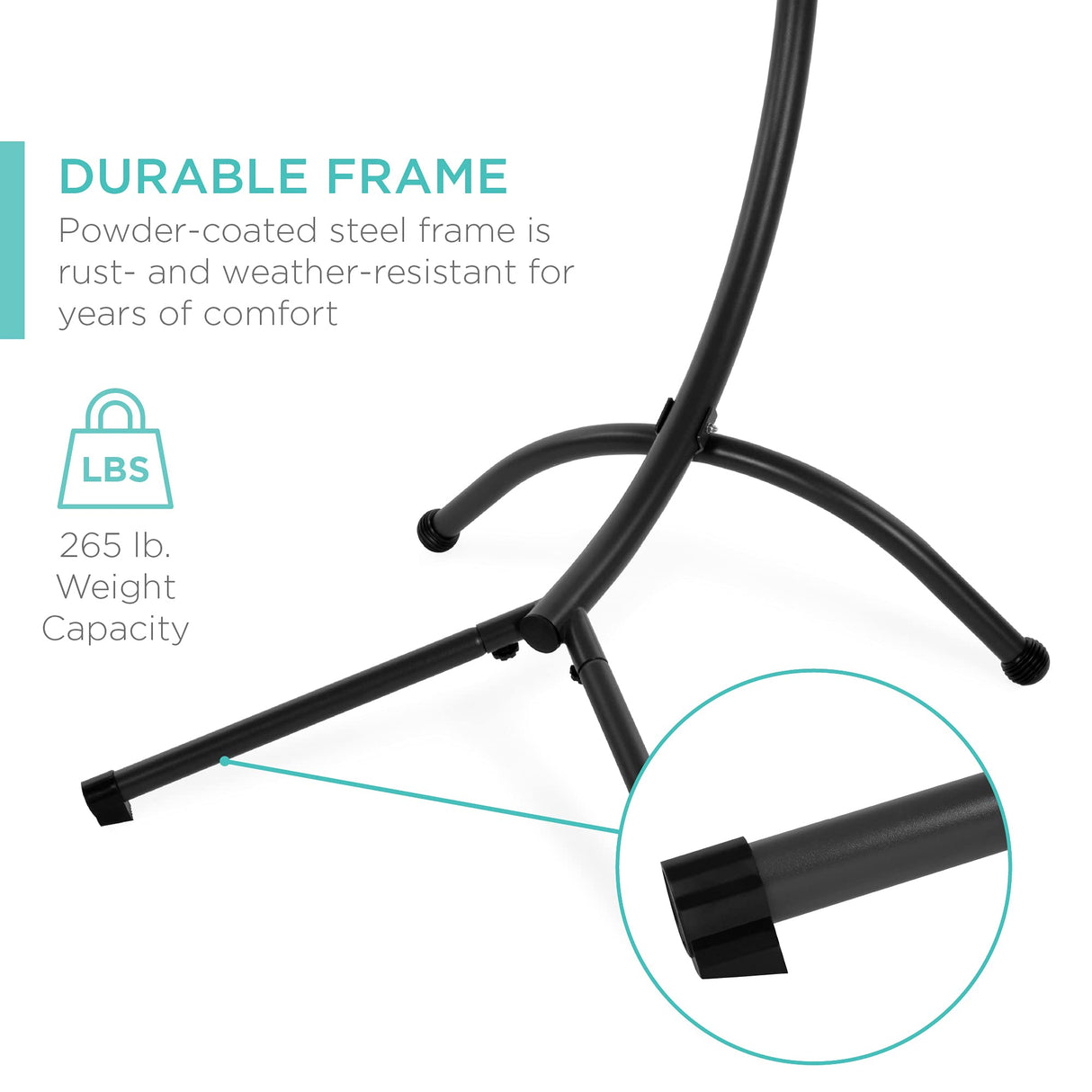 Best Choice Products Outdoor Hanging Curved Steel Chaise Lounge Chair Swing w/Built-in Pillow and Removable Canopy - Charcoal Gray Best Choice Products