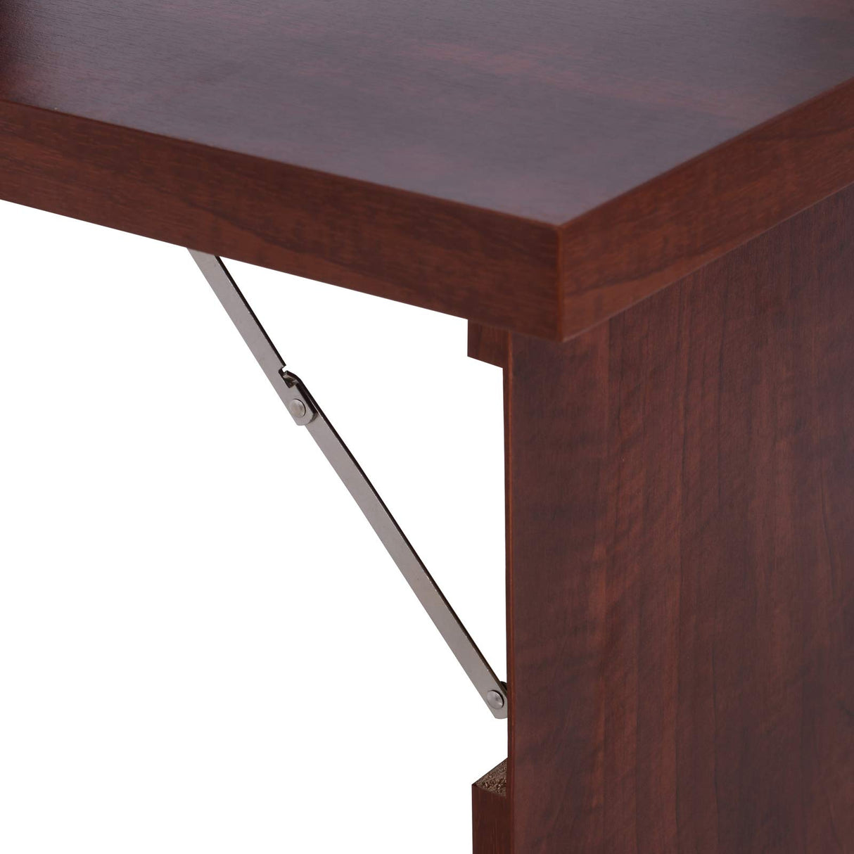 HOMCOM Wall Mounted Desk, Fold Out Convertible Desk, Multi-Function Computer Table Floating Desk with Shelves for Home Office, Mahogany HOMCOM