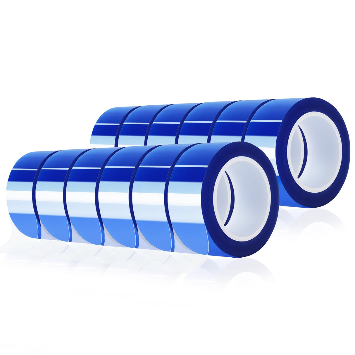 MEBMIK 12 Rolls 20mm x16m(52FT) Blue Heat Tape High Temperature Heat Resistant Tape Heat Transfer Tape for Heat Sublimation Press Vinyl,No Residue MEBMIK