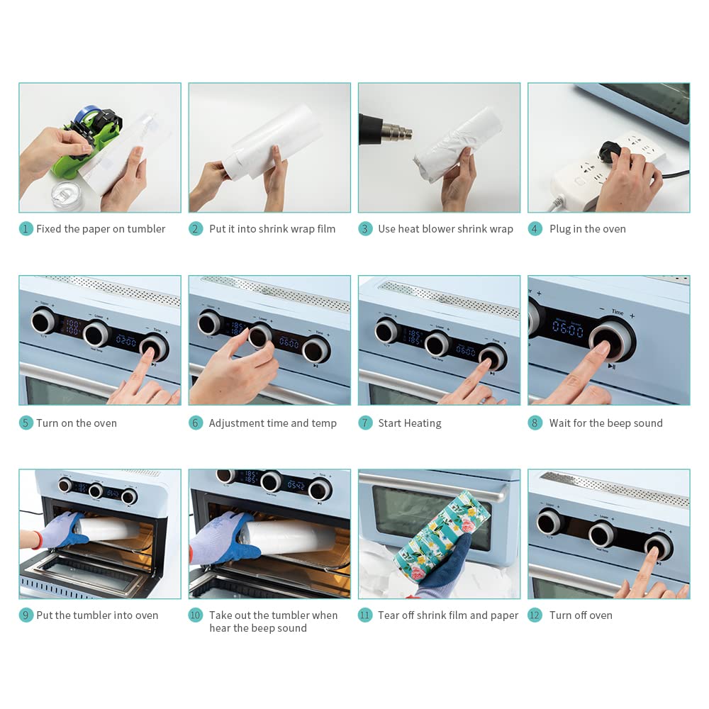 PYD Life Sublimation Oven Machine 25 L 110 V 1600 W Light Blue Convection Oven for Sublimation Blanks Mugs Tumblers Cups Water Bottles Bulk Printing PYD Life