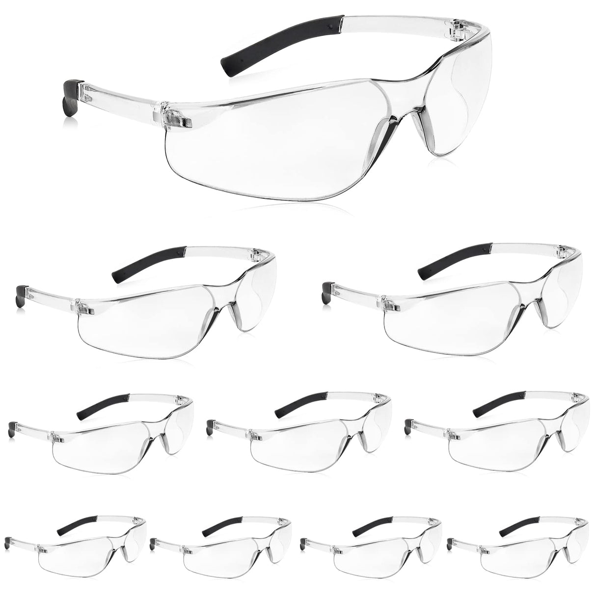 Salfboy 10 Pack Clear Safety Glasses with ANSI Z87.1 Scratch Resistant Eyewear for Women Man Lab Goggles Eye Protection Salfboy
