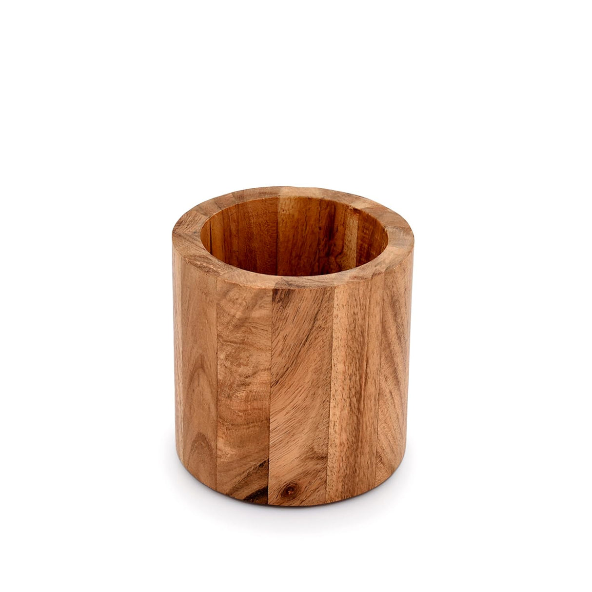 NIRMAN Acacia Wood Pencil/Pen Holder for desk, Round Desktop Organizer for Desk Multi Purpose Use for Home School Office Supplies (4" x 4" x 4") NIRMAN