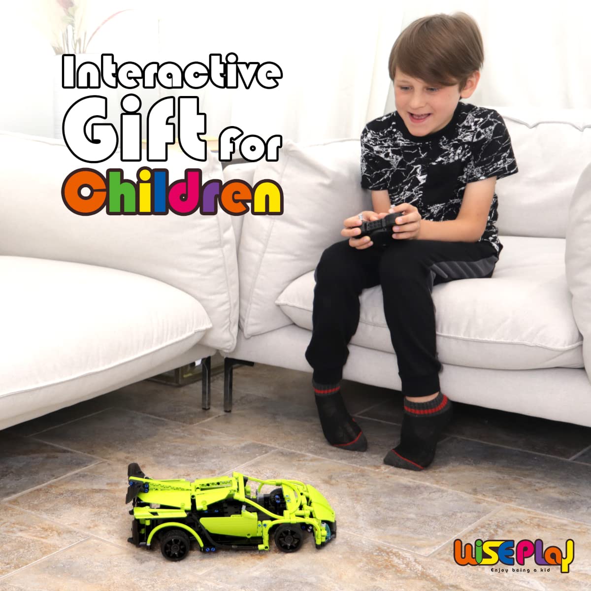 WISEPLAY Remote Control Car Building Kit, 453PCS Stem Toy for Kids Age 8-10, Great RC Car for 10-Year-Old Boys & Girls, Excellent Gift Idea WISEPLAY