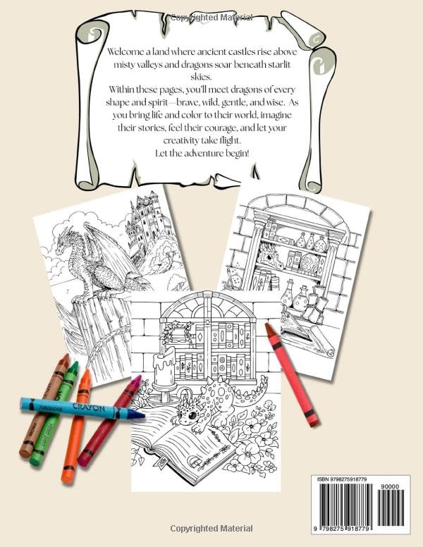 Dragons & Castles Coloring Book Majosta