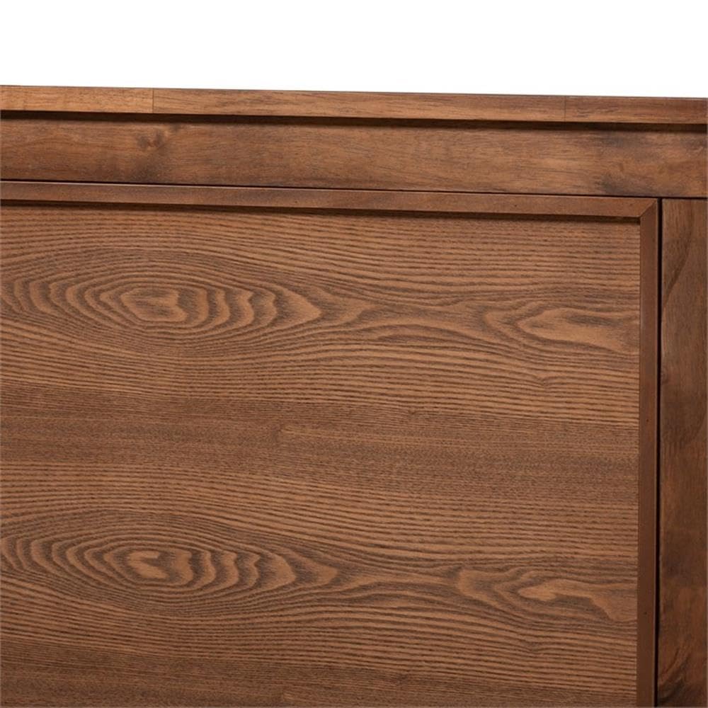 Baxton Studio Veronica Modern and Contemporary Walnut Brown Finished Wood Queen Size Platform Canopy Bed Baxton Studio