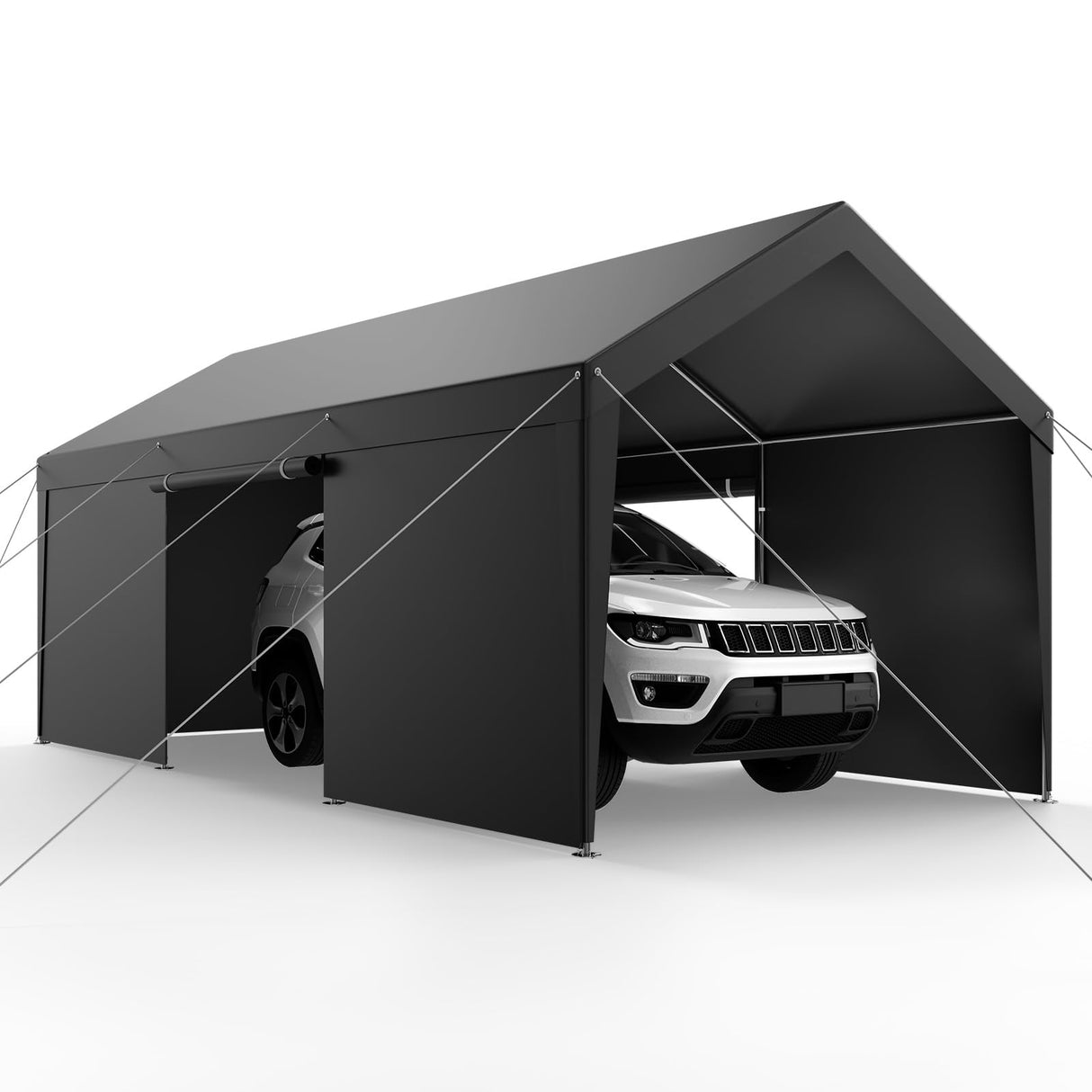 VEVOR 10x20 FT Heavy Duty Carport, Car Port Car Canopy, Potable Garage Car Canopy with Removable Sidewalls, Outdoor Car Shelter, UV and Water-Resistant Car Tent for Cars, Boats, Trucks, and Equipment VEVOR