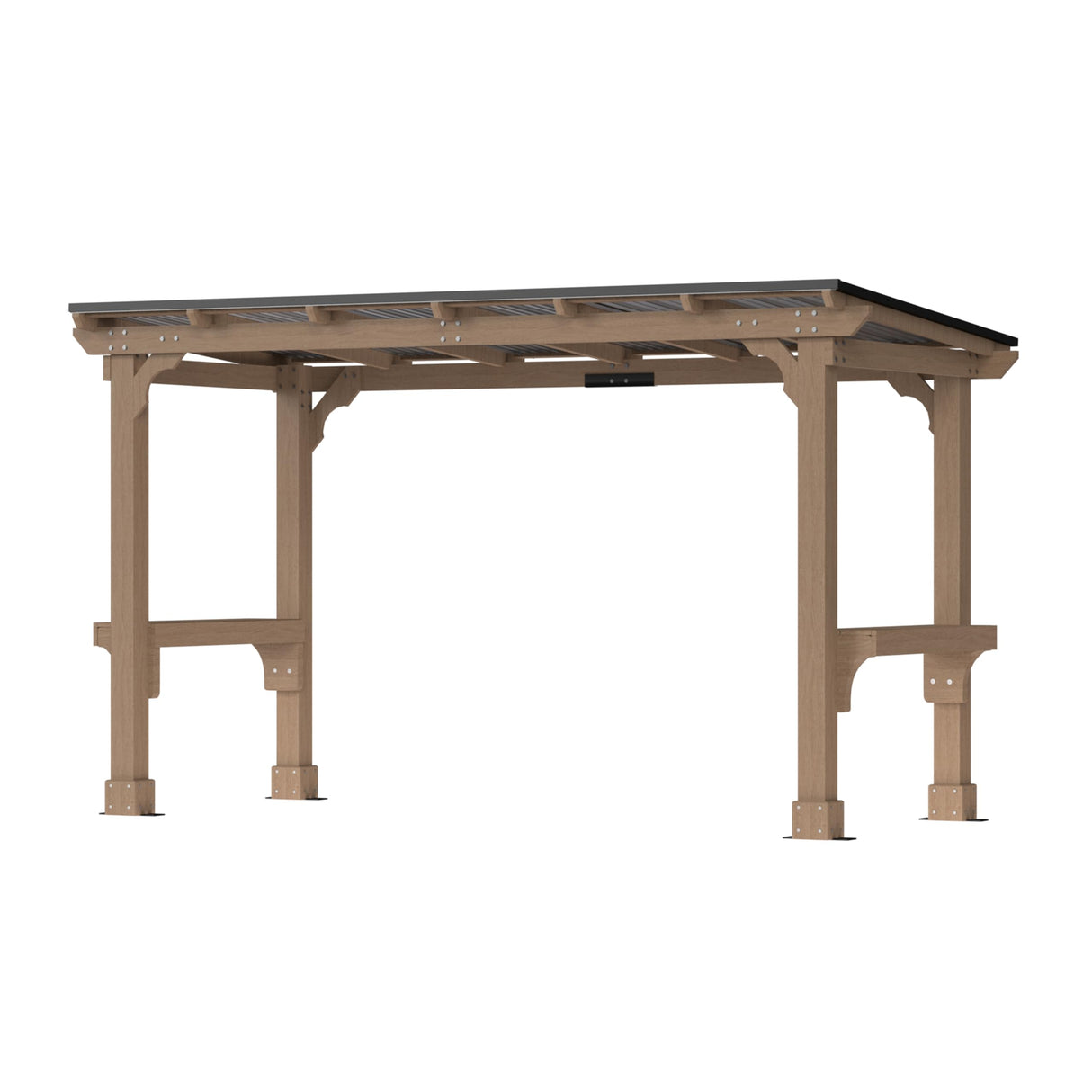 Yardenaler 6 x 13 FT Wooden Grill Gazebo with Sloping Metal Roof, BBQ Canopy with Stakes for Outdoor Patio, Garden, Lawn, Light Mocha Brown Yardenaler