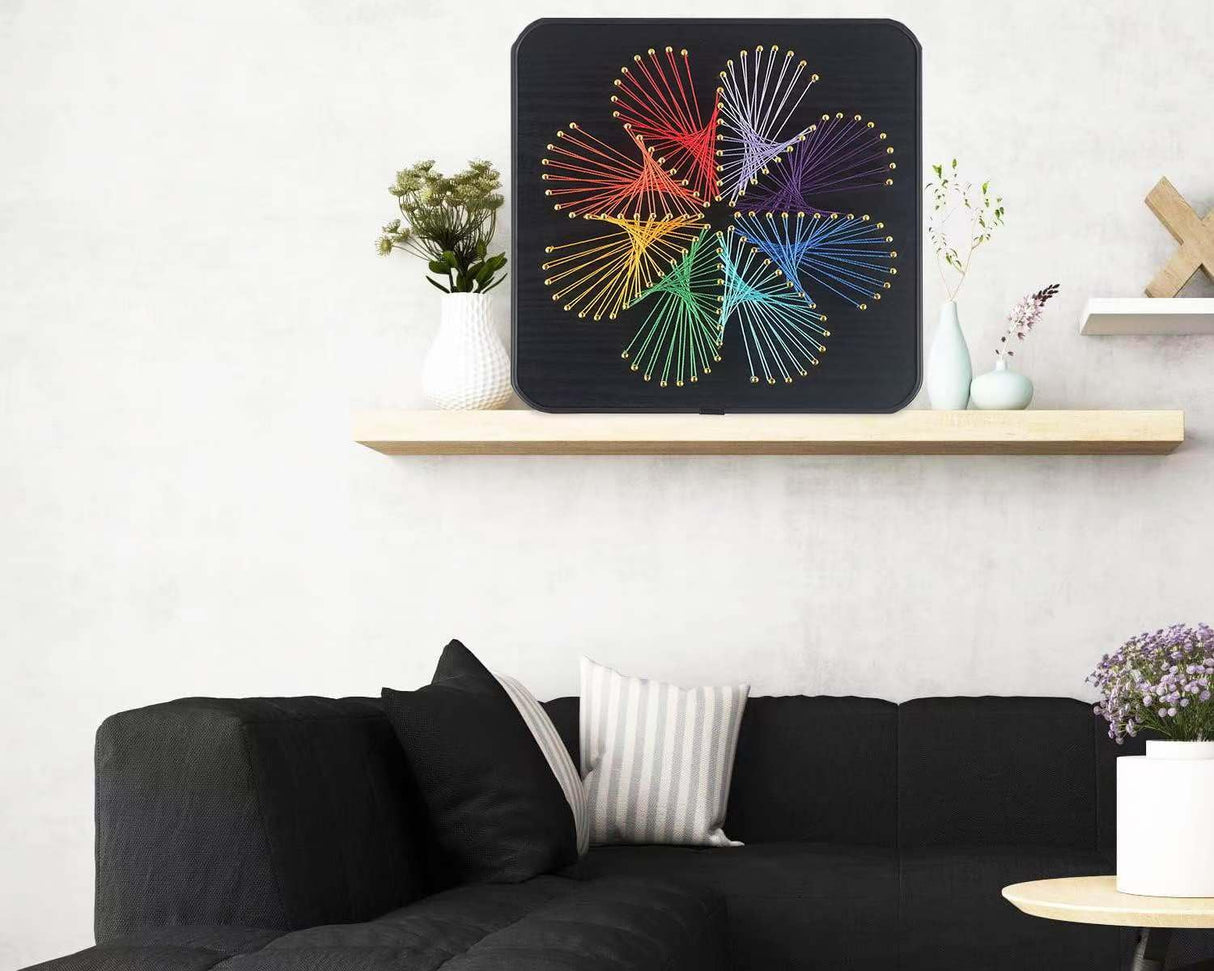 THOUDONER DIY 3D String Art Crafts Kit for Adults Beginner Unique Gift, Windmill(7.87inch*7.87inch). THOUDONER