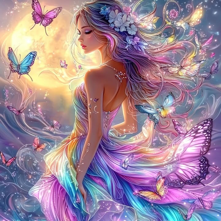 MAXBYE Diamond Paintings of Magic Elf, Fairy Diamond Art Kits for Adults, 5D Butterfly Girl Diamond Art Kits, Diamond Paintings for Home Décor Items, Extra 30% Diamonds, 12x12in MAXBYE