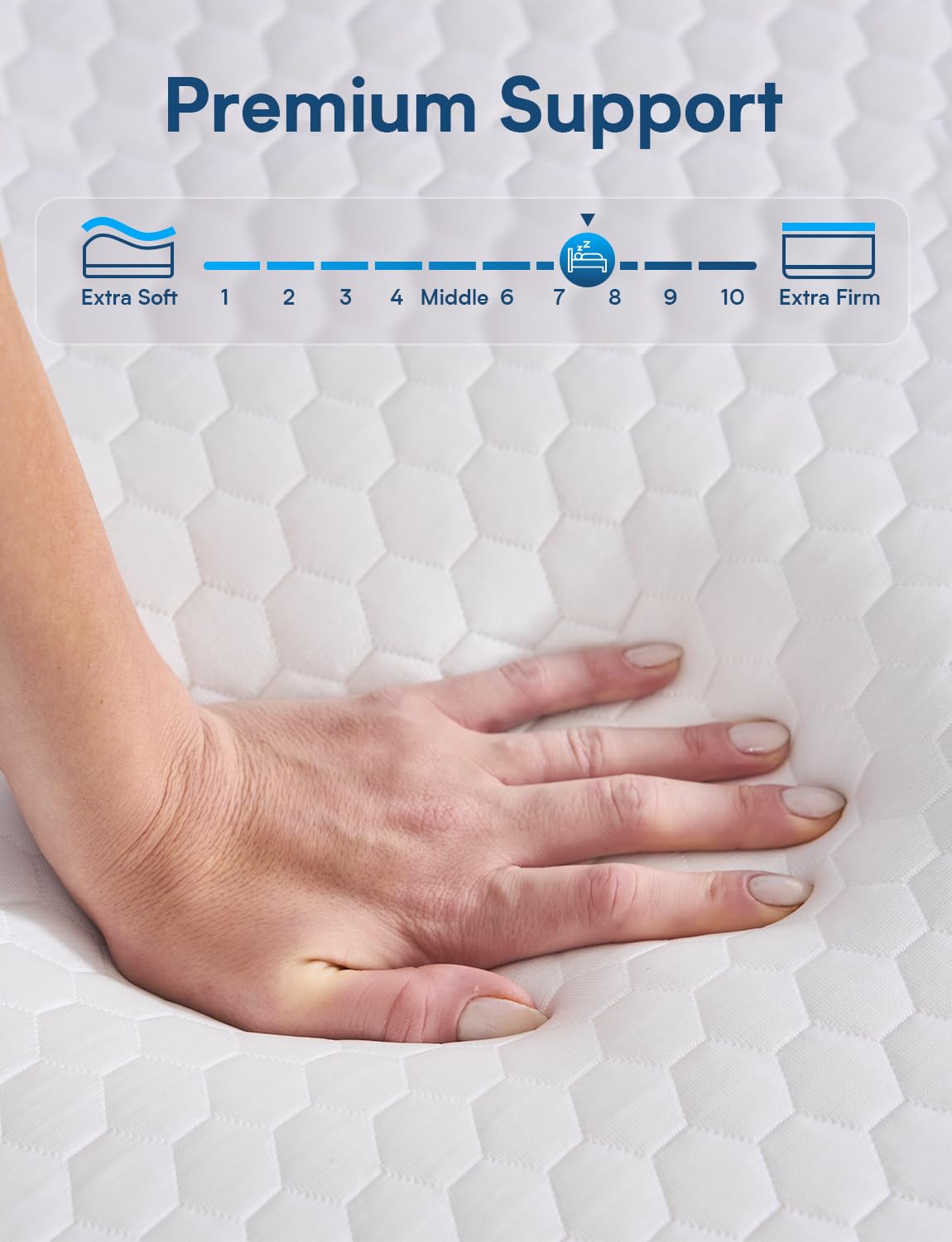 Grbsy Firm King Size Mattress, 14 Inch Cooling Gel Memory Foam Mattress, Back Pain Relief, Cooling Ice Silk Cover, Bed Mattress in Box, CertiPUR-US Certified Grbsy