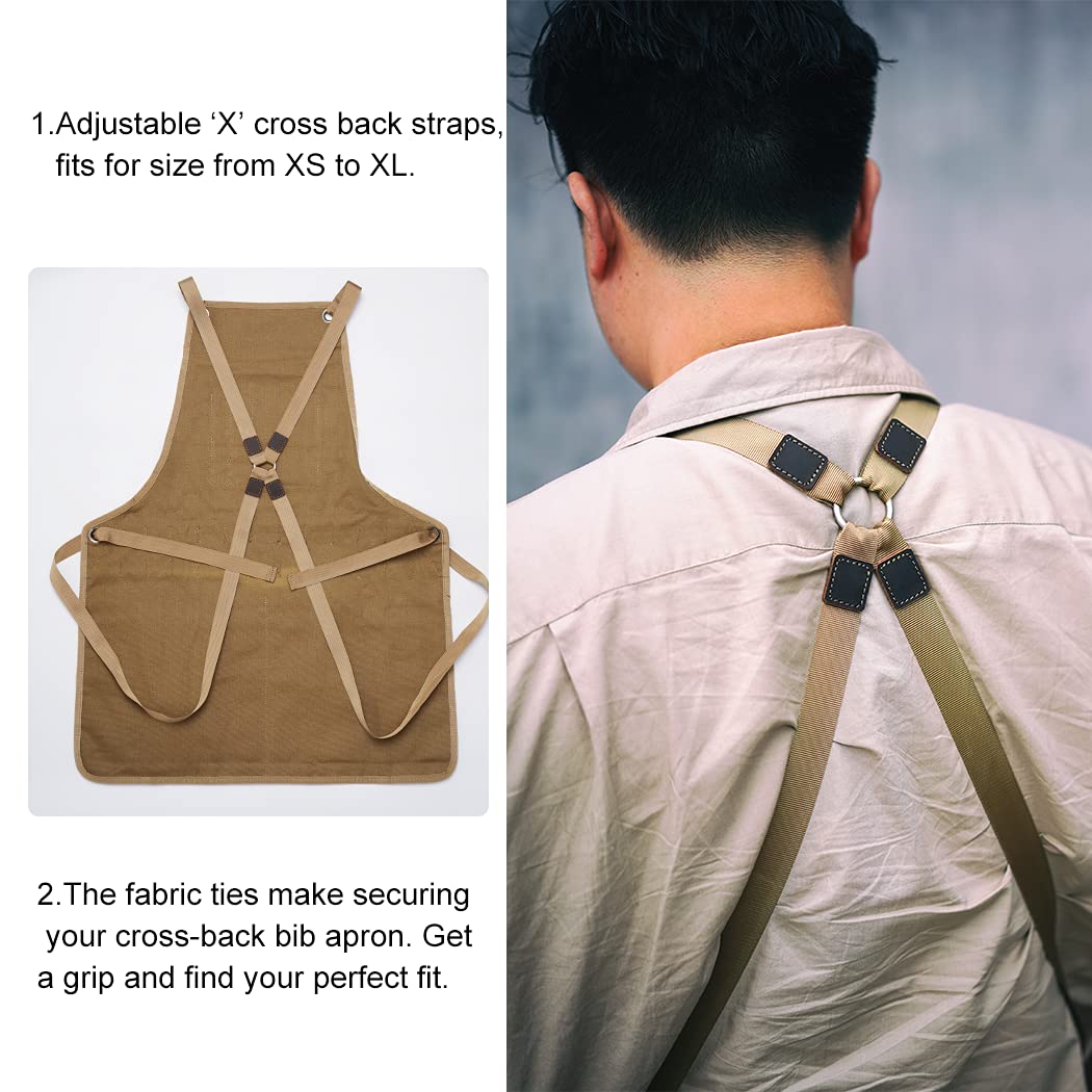 VIPERADE VAQ1 Mens Apron, Work Canvas Apron with Pockets Woodworking Aprons for Men VIPERADE