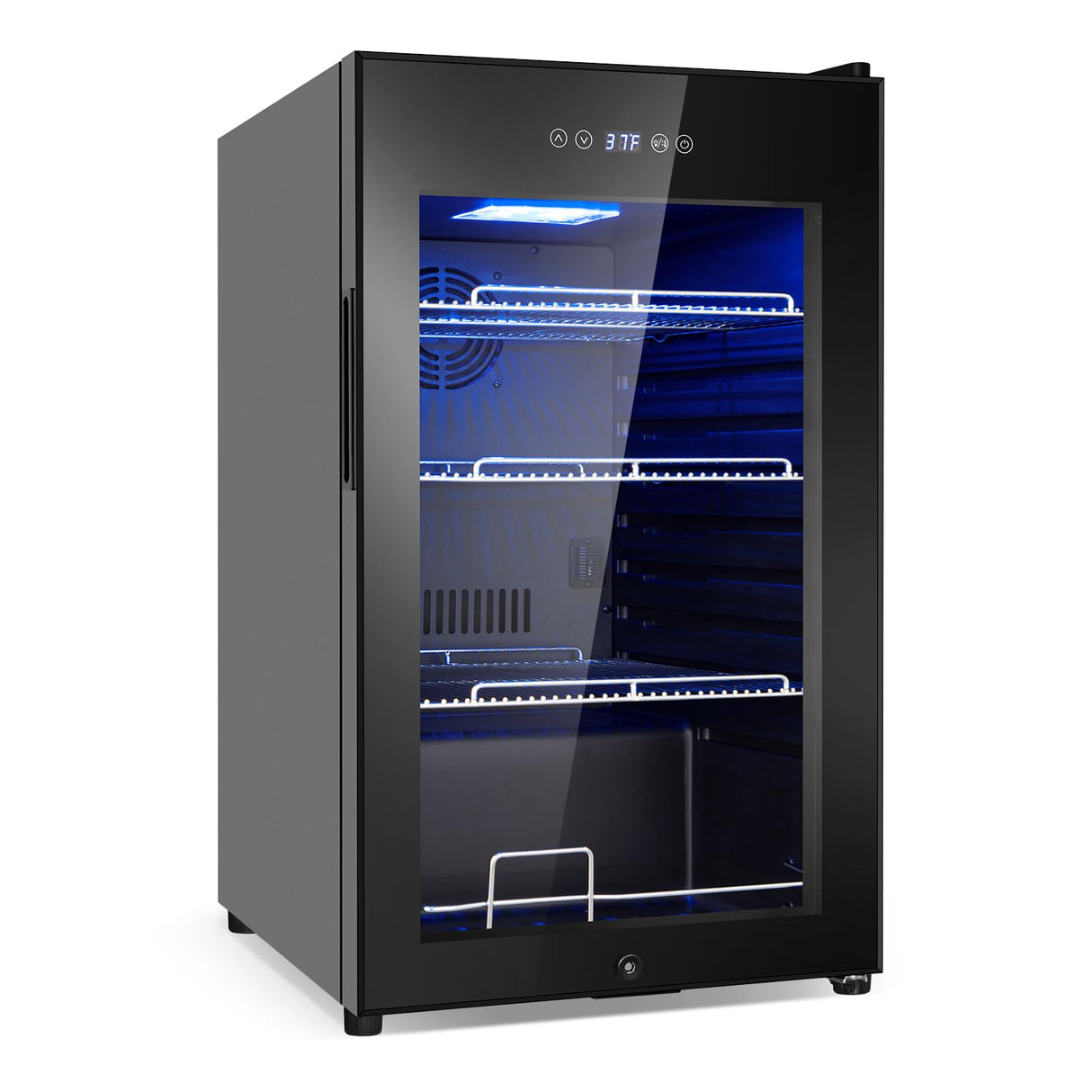 Beverage Refrigerator 17 inch Wide - 126 Can Beverage Cooler with Glass Door | Counter-Top/Freestanding Mini Beverage Beer Fridge | Temperature Memory | Invisible Door | Perfect for Soda, Beer FoMup