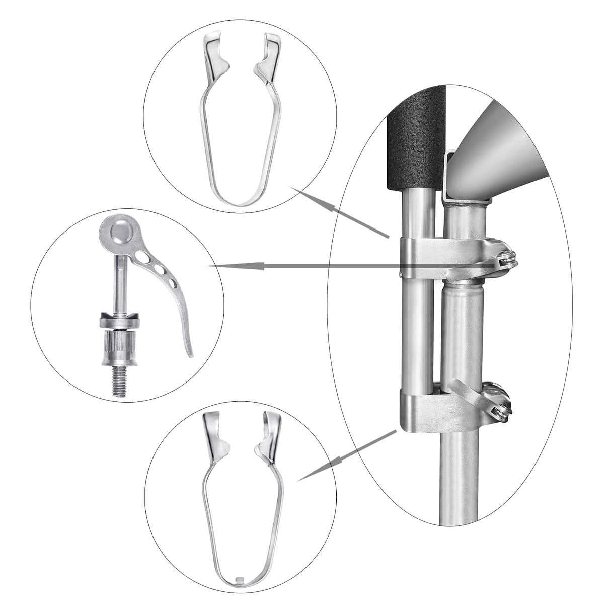 12FT Trampoline Enclosure Net with Universal Trampoline Replacement Enclosure Poles and Hardware (Fit for 12FT Trampoline with 6 Poles) Zoomster