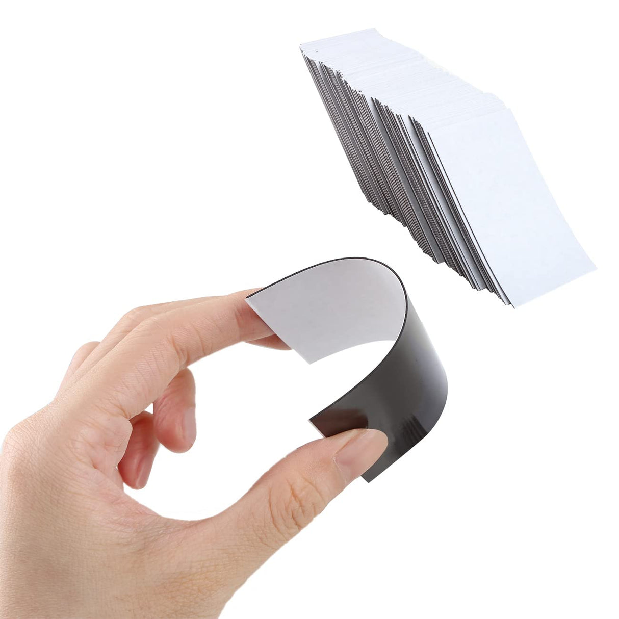 100 Pack 2 x 3.5 inch Business Card Magnets Peel and Stick Adhesive Magnetic Backings Magnet Strong Magnet Blanks Sheets Printable Magnetic Sheet for Dies Storage Saganizer