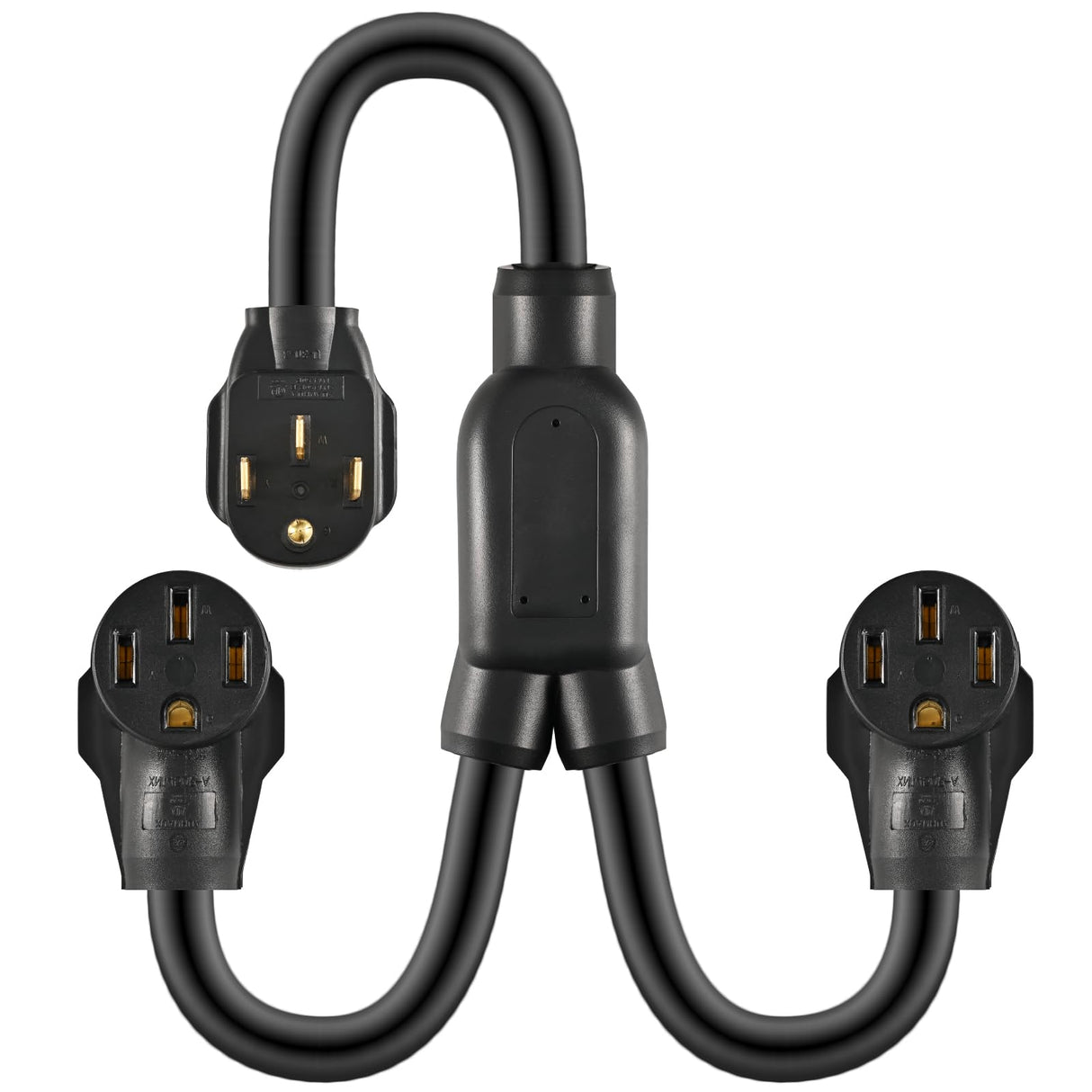 iFwevs 3FT 14-50P 4 Prong Splitter,14-50R Female Receptacle,6/3, 8/1 STW AWG Flexible Cable/14-50 Y Split Plug 50AMP RV Extension Cord Adapter iFwevs