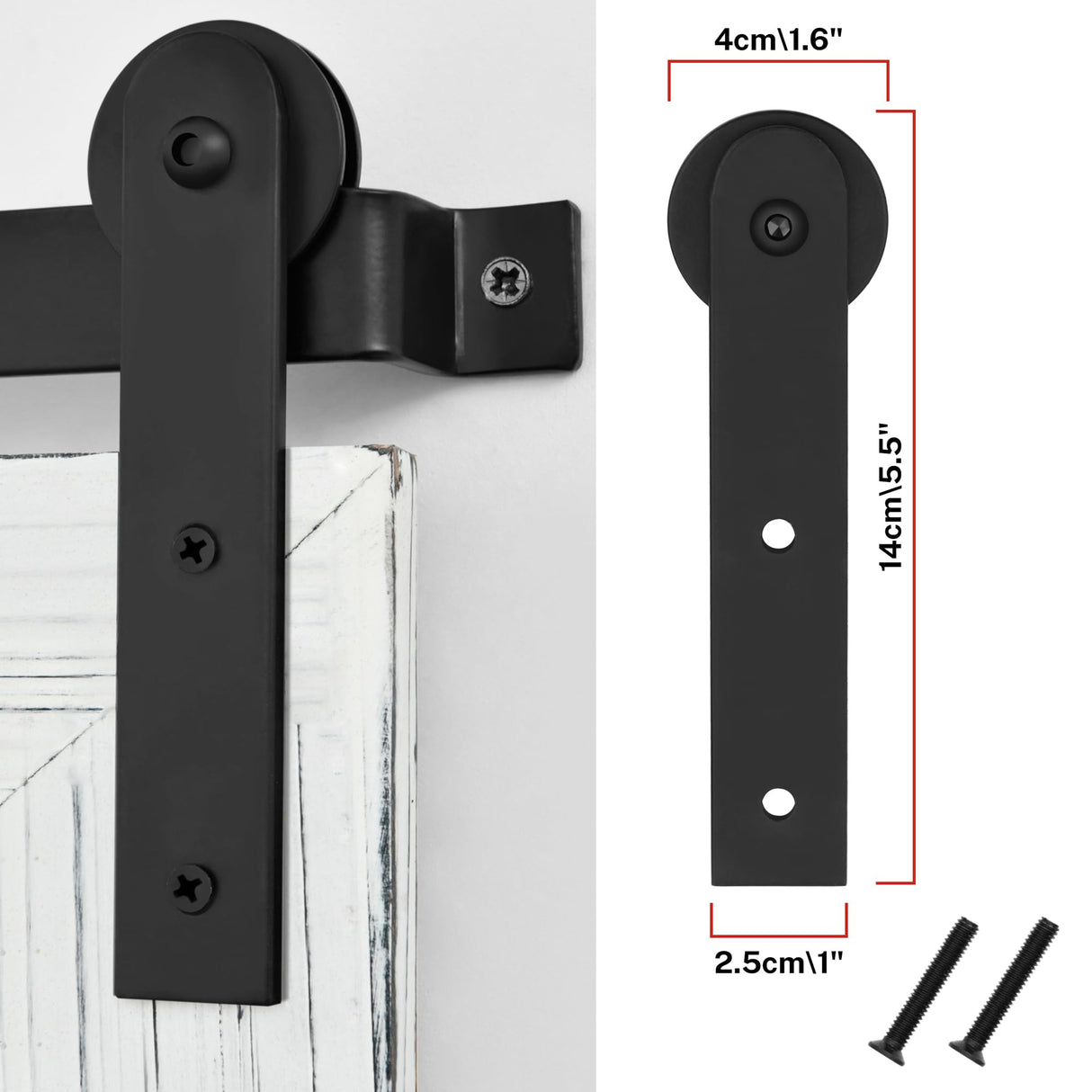 COGOOD Farmhouse Barn Door Mirror - 41" x 26" Rustic Wood Framed Wall Mirror for Bathroom, Living Room, Bedroom Wall Decor (White) COGOOD