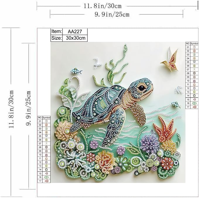 ZQEATRY Sea Turtle Animal Special Shape Diamond Art Kits for Adults,5D Diamond Painting Kits for Beginner,DIY Diamond Crystal Rhinestones Painting Kits for Home Wall Decor Gift 11.8 X 11.8inch ZQEATRY