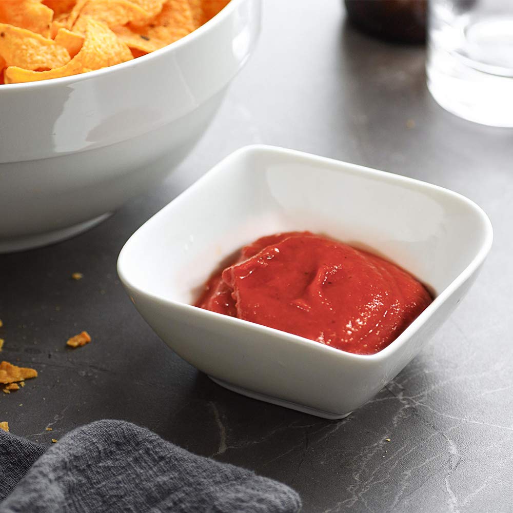 DOWAN Ramekins 8 oz Oven Safe, Creme Brulee Ramekins, White Dessert Bowls, Small Serving Bowls, Porcelain Ramekins for Sauce, Souffle, Dipping, Pudding, Custard Cups, Set of 6 DOWAN