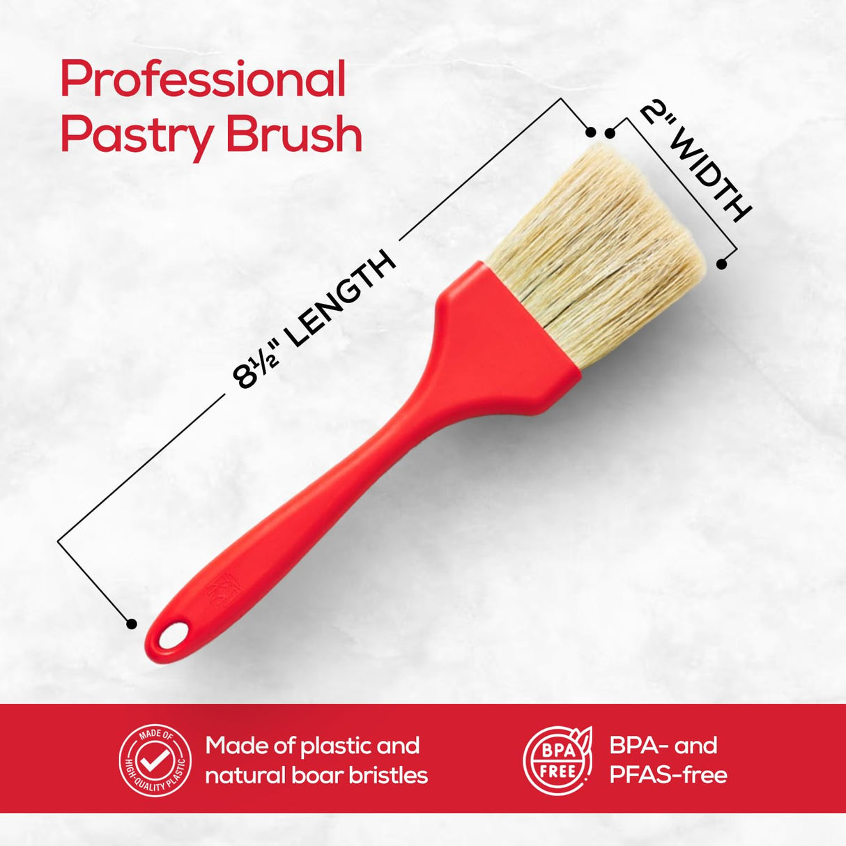 King Arthur Baking Company Professional Pastry Brush, Natural Boar Bristles, 2-Inch King Arthur