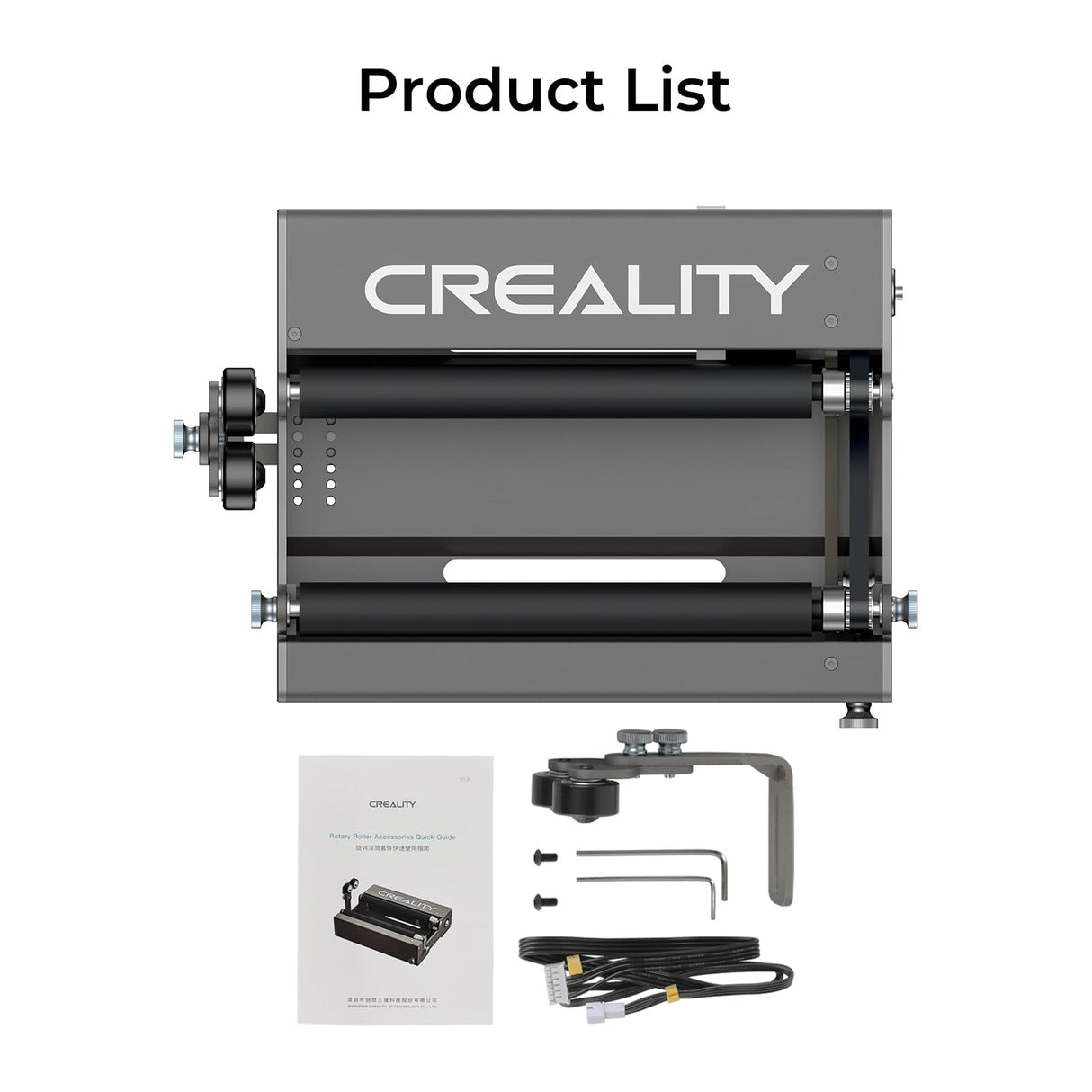 Creality Laser Rotary Roller, 360° Laser Engraver 7 Adjustment Diameters, Y-axis Rotary Module for Engraving Curved Surface Objects, Fit for Creality 5W 7.5W 10W 12W 22W 40W Laser Engraving Machine Creality